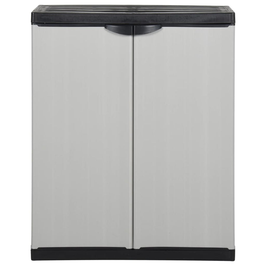 Tuinkast Met 1 Schap 68X40X85 Cm Grijs En Zwart