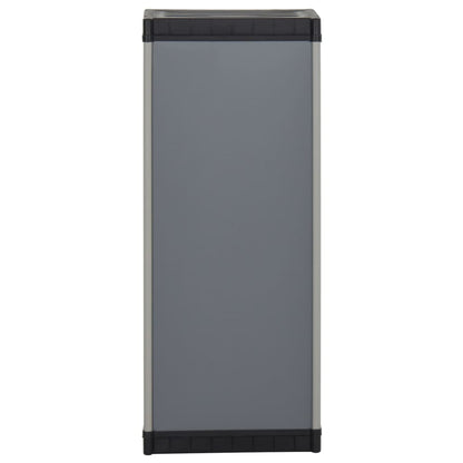 Tuinkast Met 1 Schap 35X40X85 Cm Grijs En Zwart