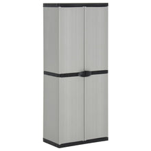 Tuinkast Met 3 Schappen 68X40X168 Cm Grijs En Zwart
