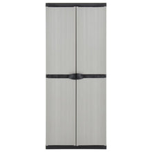 Tuinkast Met 3 Schappen 68X40X168 Cm Grijs En Zwart