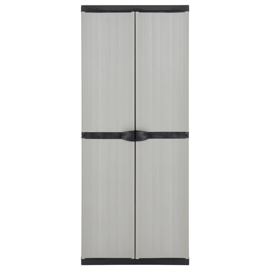 Tuinkast Met 3 Schappen 68X40X168 Cm Grijs En Zwart