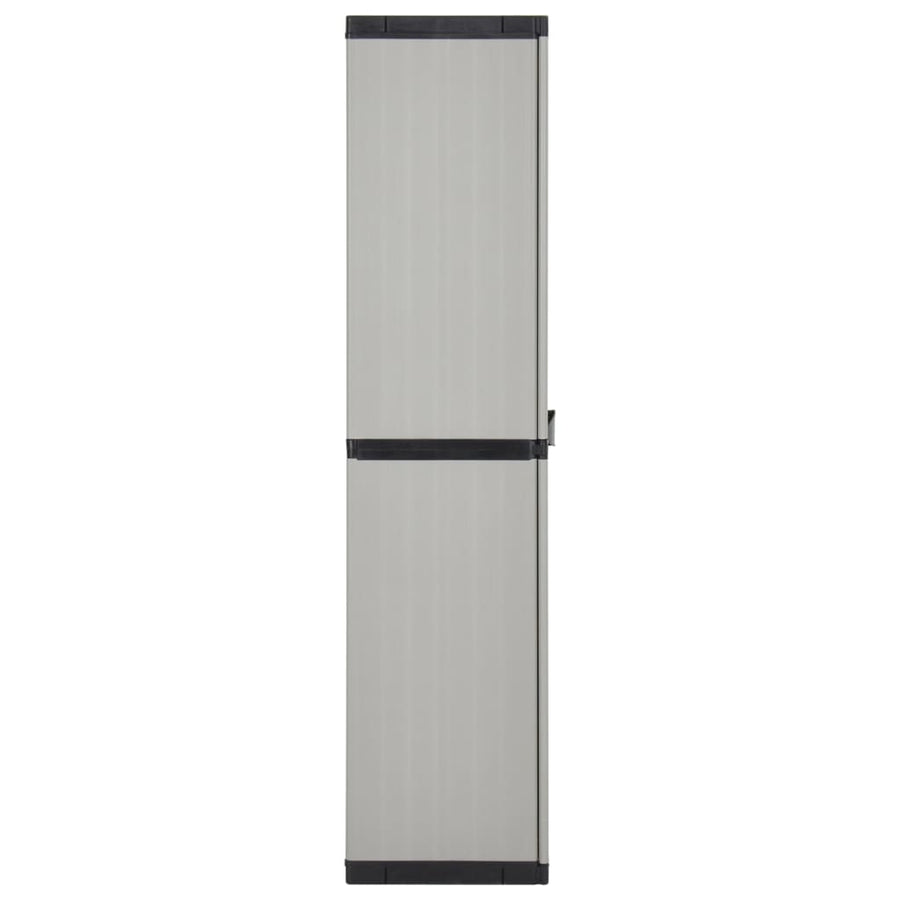 Tuinkast Met 3 Schappen 68X40X168 Cm Grijs En Zwart