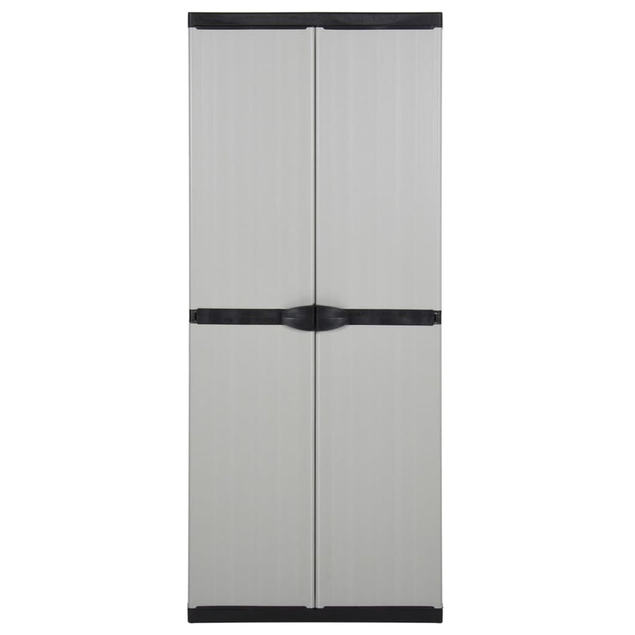 Tuinkast Met 3 Schappen 68X40X168 Cm Grijs En Zwart