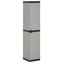 Tuinkast Met 3 Schappen 34X40X168 Cm Grijs En Zwart