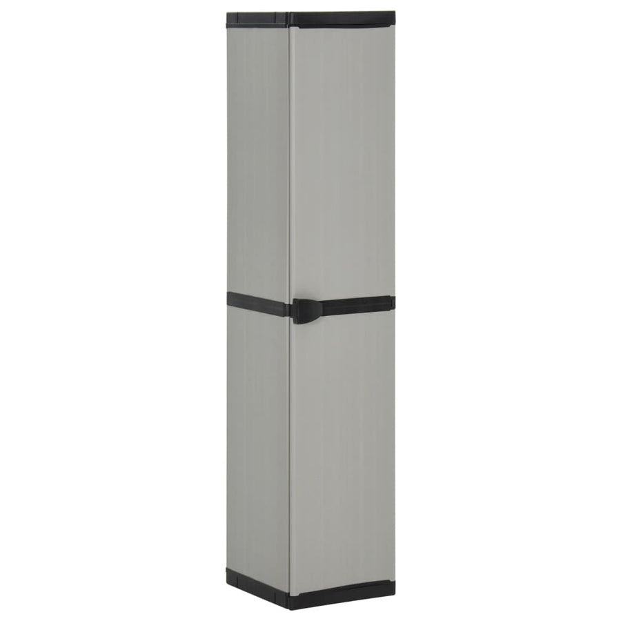 Tuinkast Met 3 Schappen 34X40X168 Cm Grijs En Zwart