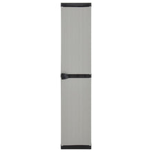 Tuinkast Met 3 Schappen 34X40X168 Cm Grijs En Zwart