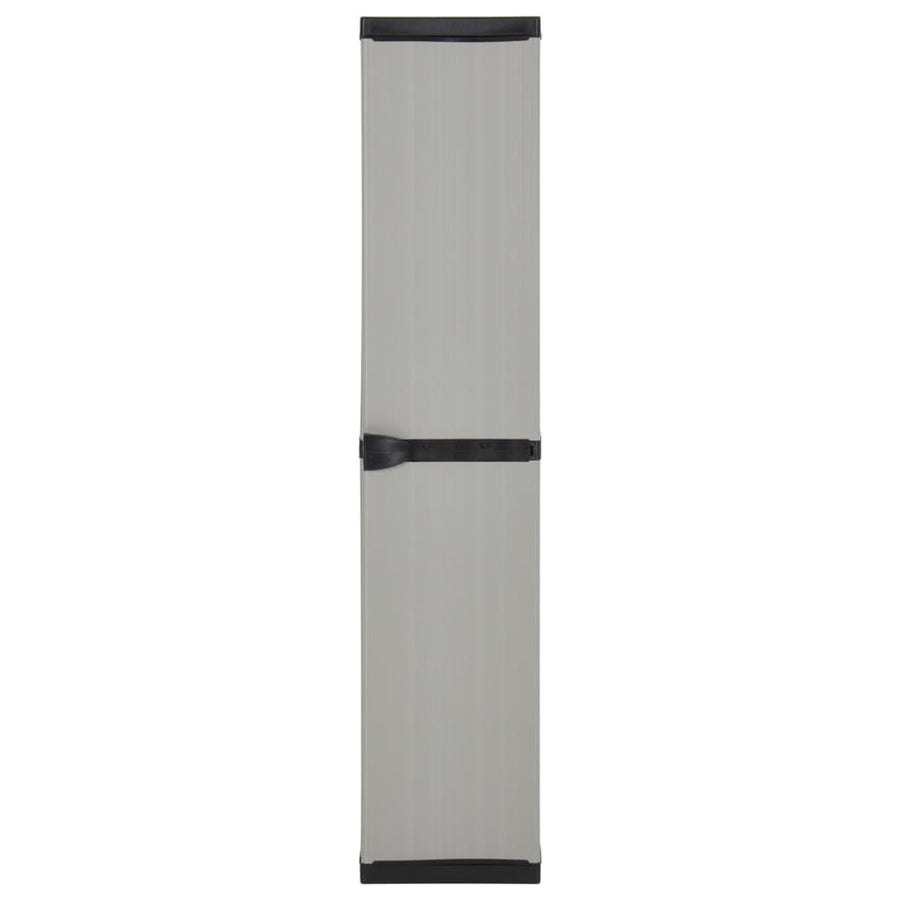 Tuinkast Met 3 Schappen 34X40X168 Cm Grijs En Zwart