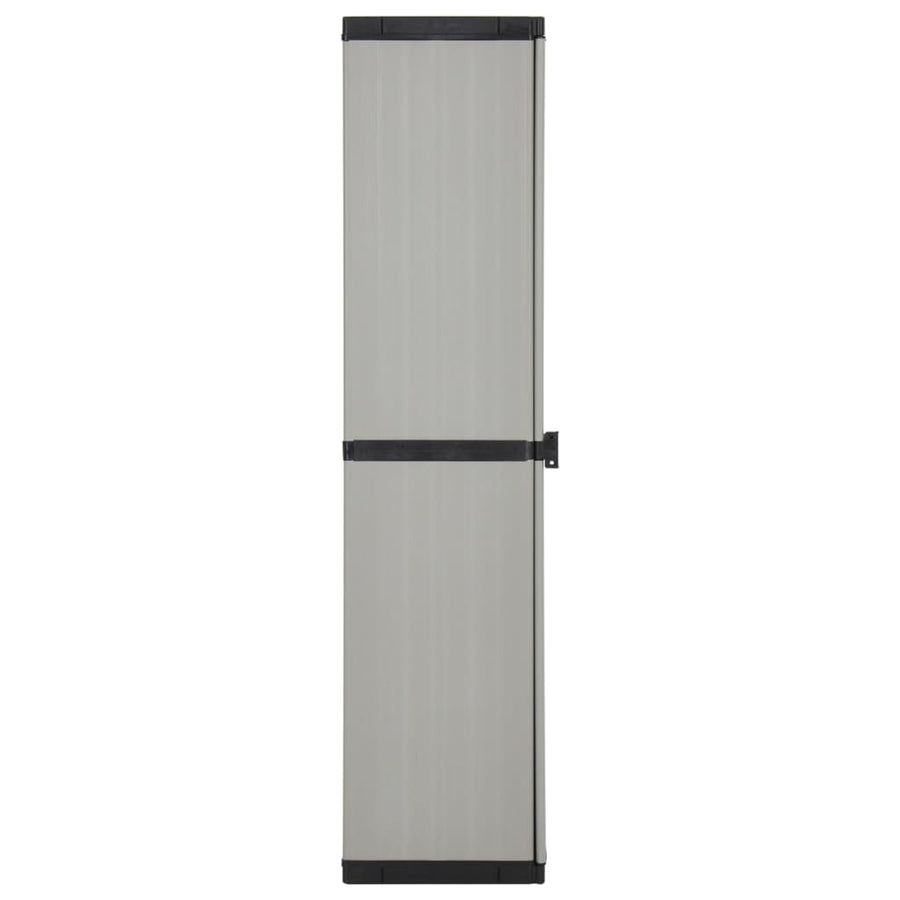 Tuinkast Met 3 Schappen 34X40X168 Cm Grijs En Zwart