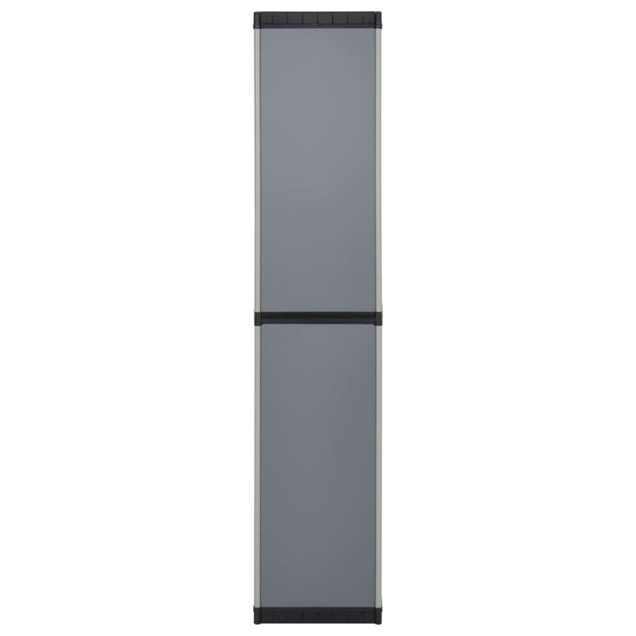 Tuinkast Met 3 Schappen 34X40X168 Cm Grijs En Zwart
