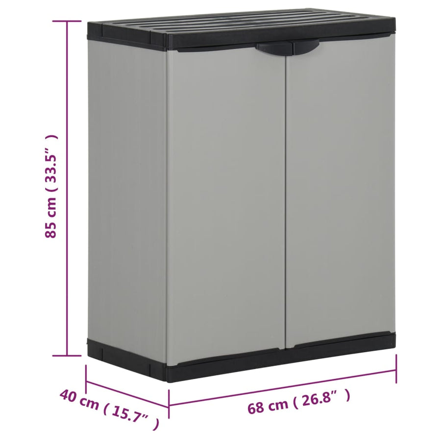 Tuinafvalkast 68X40X85 Cm Polypropeen Grijs En Zwart