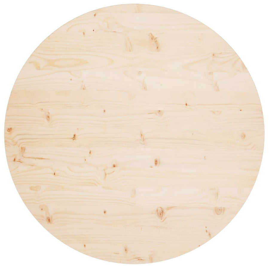 Tafelblad Ø90X2,5 Cm Massief Grenenhout Ø 90 x 2.5 cm Naturel