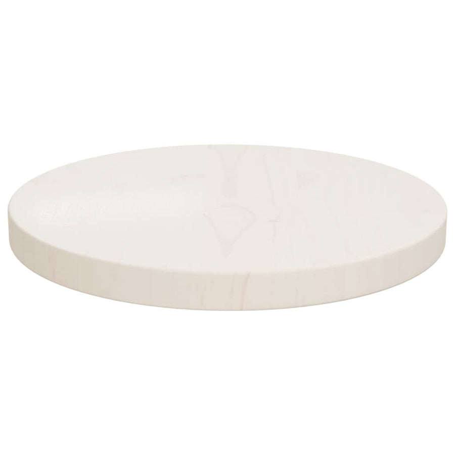 Tafelblad Ø30x2,5 cm massief grenenhout wit Ø 30 x 2.5 cm Wit