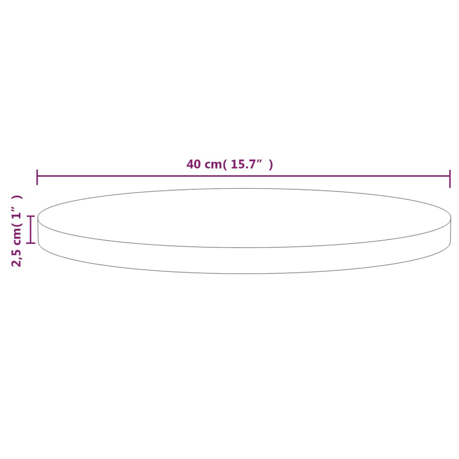 Tafelblad Ø40X2,5 Cm Massief Grenenhout Ø 40 x 2.5 cm Wit