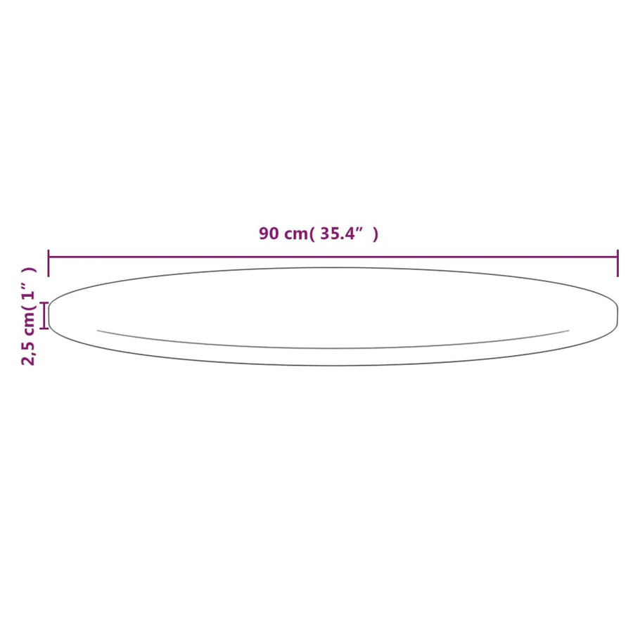 Tafelblad Ø90x2,5 cm massief grenenhout wit Ø 90 x 2.5 cm Wit