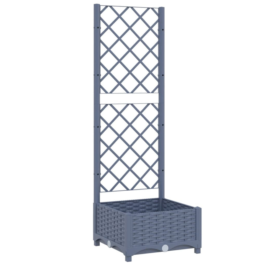 Plantenbak Met Latwerk 40X40X2,5 Cm Polypropeen 40 x 40 x 121.5 cm Donkergrijs