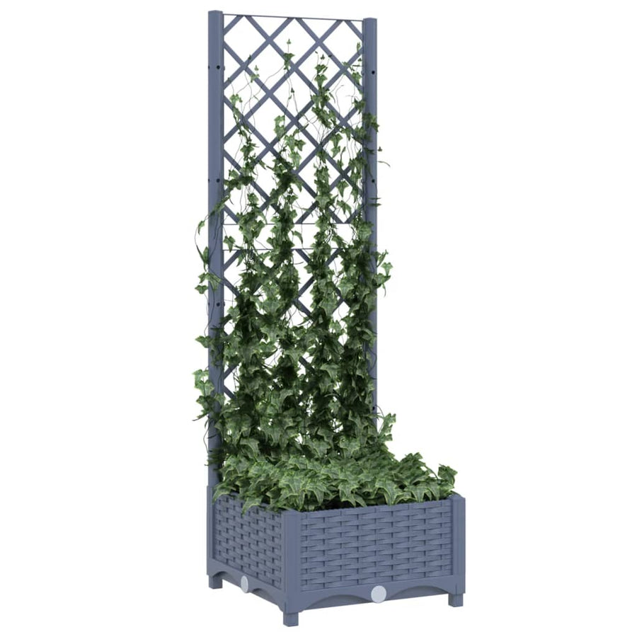 Plantenbak Met Latwerk 40X40X2,5 Cm Polypropeen 40 x 40 x 121.5 cm Donkergrijs