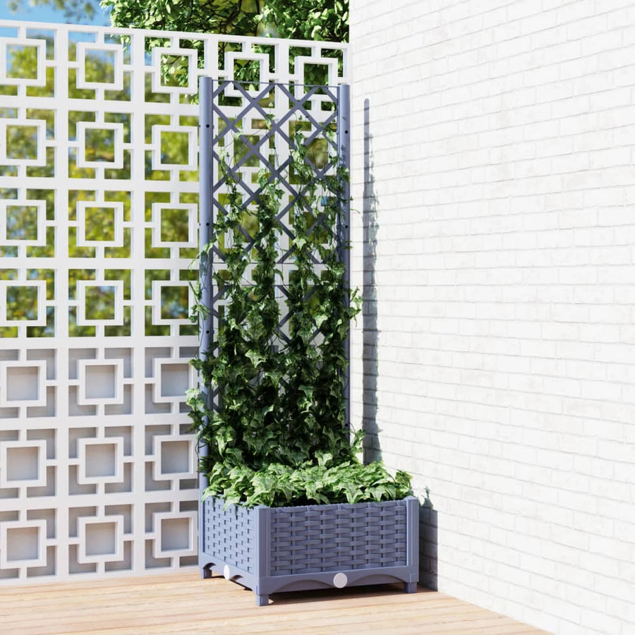 Plantenbak Met Latwerk 40X40X2,5 Cm Polypropeen 40 x 40 x 121.5 cm Donkergrijs