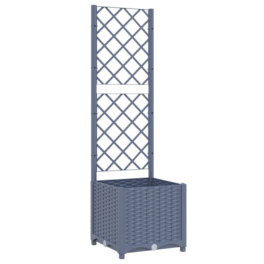 Plantenbak Met Latwerk Polypropeen 40 x 40 x 136 cm Donkergrijs