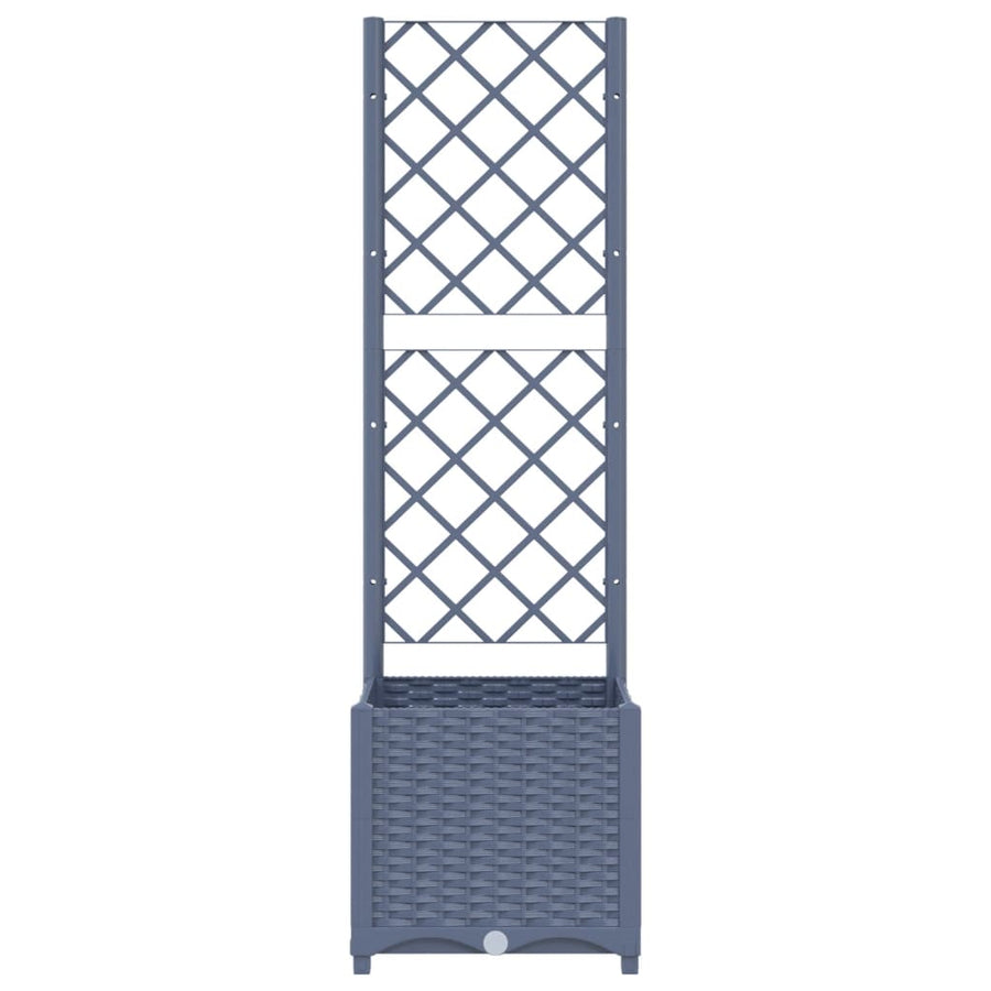Plantenbak Met Latwerk Polypropeen 40 x 40 x 136 cm Donkergrijs