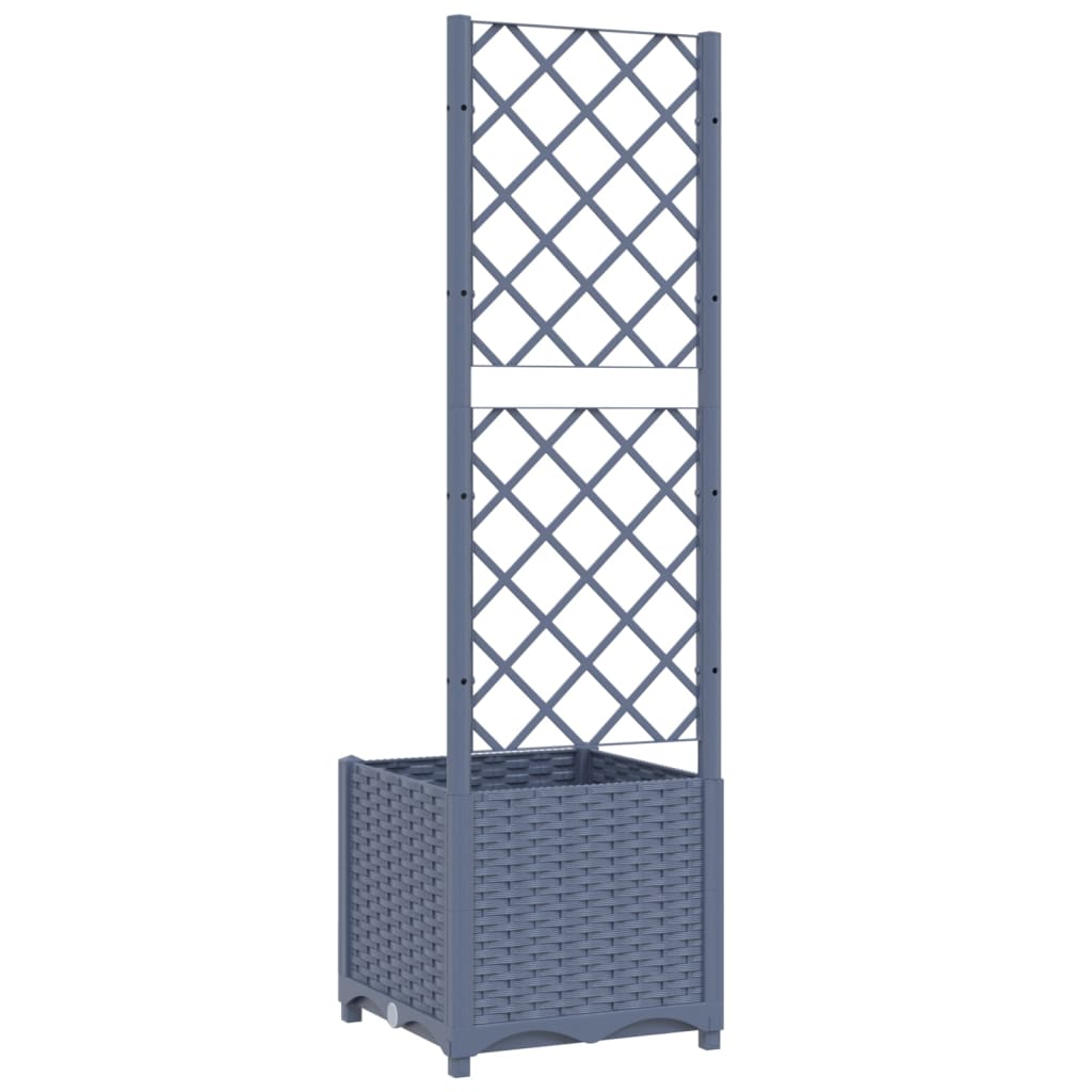 Plantenbak Met Latwerk Polypropeen 40 x 40 x 136 cm Donkergrijs