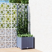 Plantenbak met latwerk 40x40x136 cm donkergrijs PP