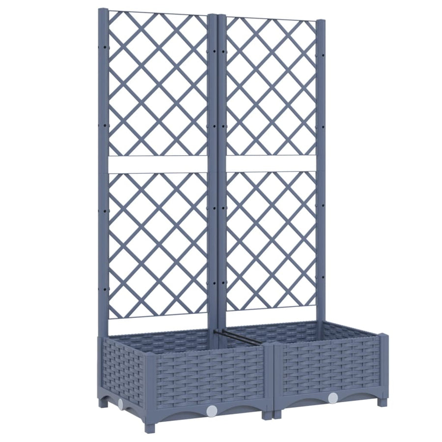 Plantenbak Met Latwerk 80X40X2,5 Cm Polypropeen 80 x 40 x 121.5 cm Donkergrijs