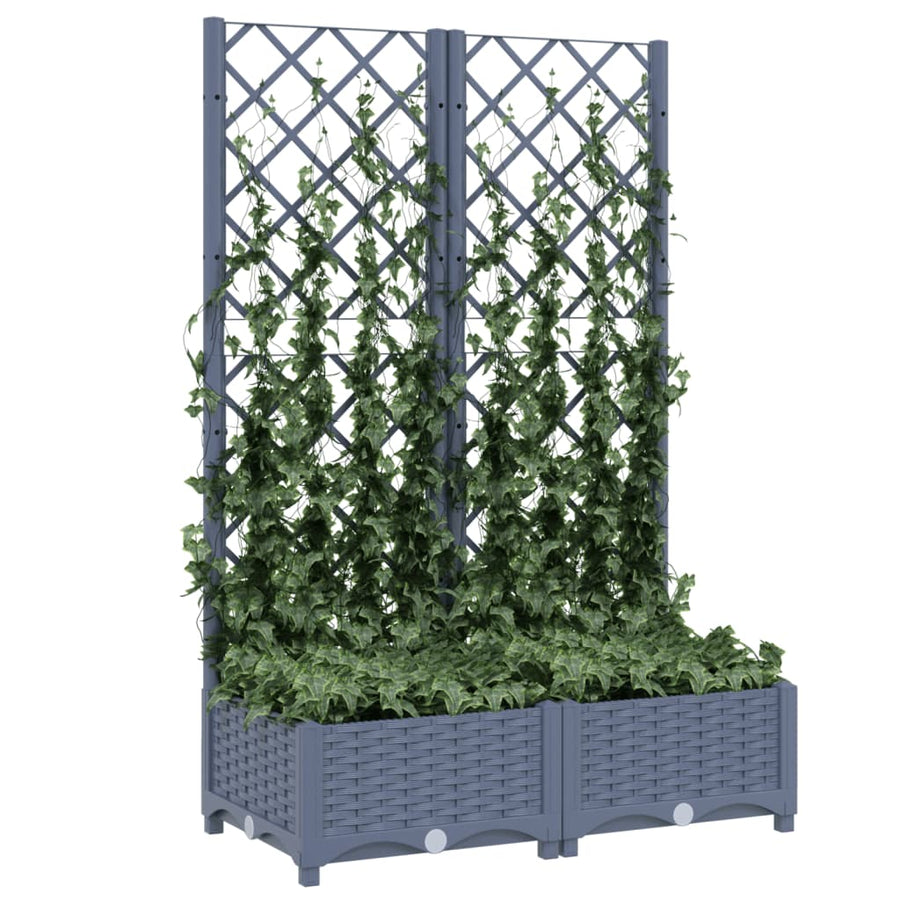 Plantenbak Met Latwerk 80X40X2,5 Cm Polypropeen 80 x 40 x 121.5 cm Donkergrijs