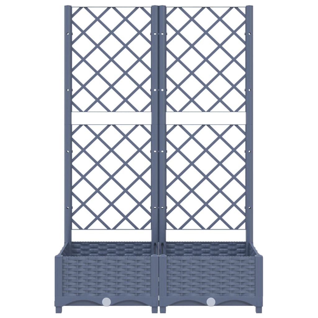 Plantenbak Met Latwerk 80X40X2,5 Cm Polypropeen 80 x 40 x 121.5 cm Donkergrijs