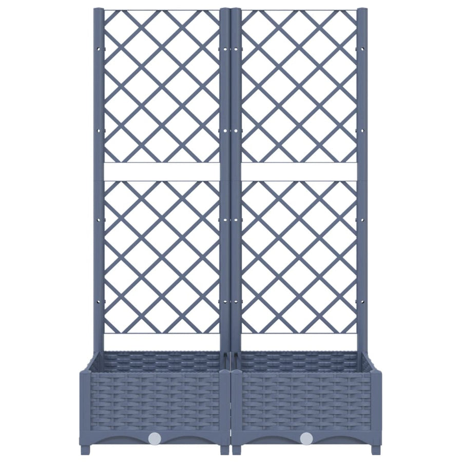 Plantenbak Met Latwerk 80X40X2,5 Cm Polypropeen 80 x 40 x 121.5 cm Donkergrijs