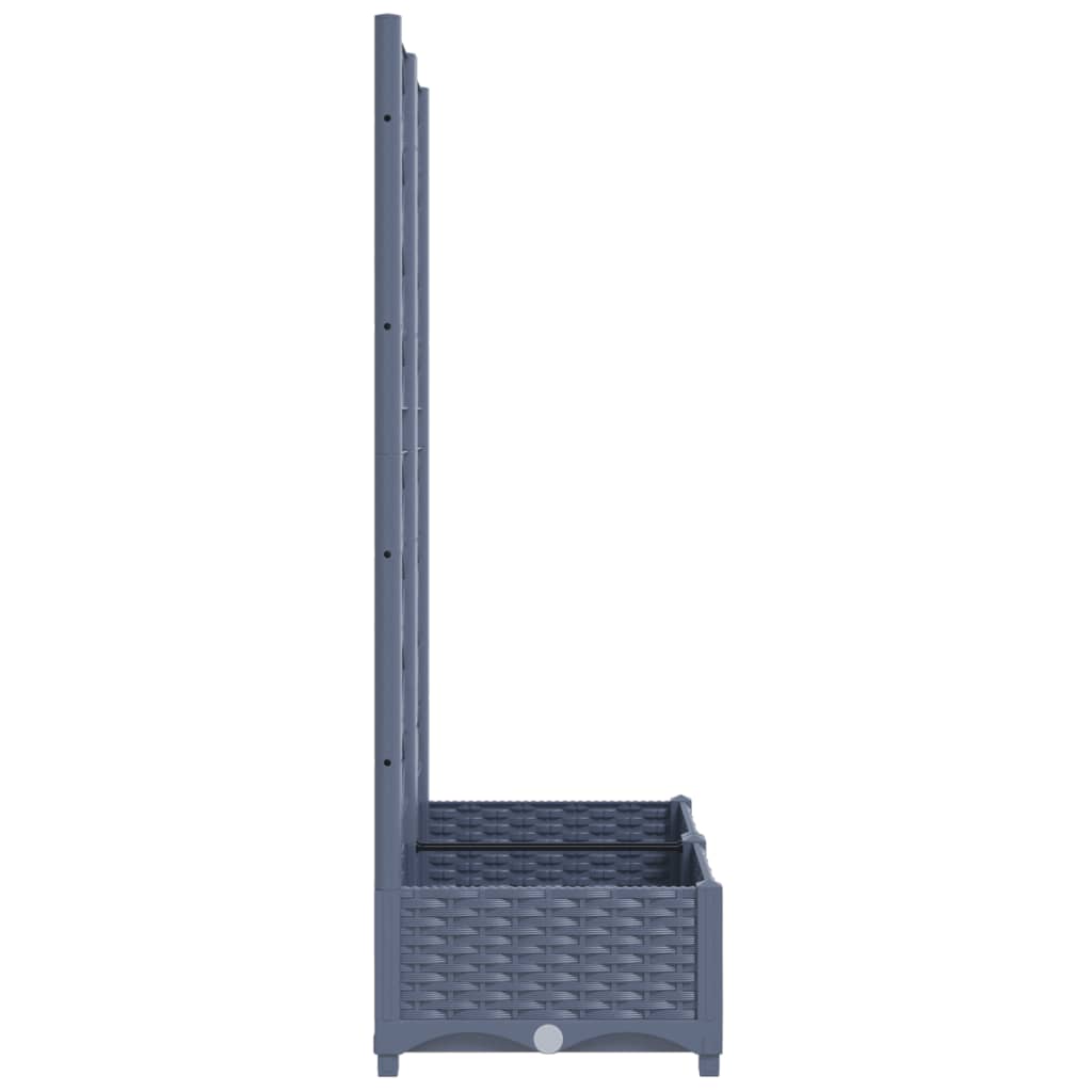 Plantenbak Met Latwerk 80X40X2,5 Cm Polypropeen 80 x 40 x 121.5 cm Donkergrijs