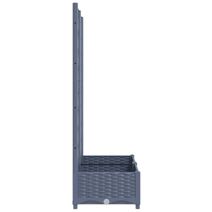 Plantenbak Met Latwerk 80X40X2,5 Cm Polypropeen 80 x 40 x 121.5 cm Donkergrijs