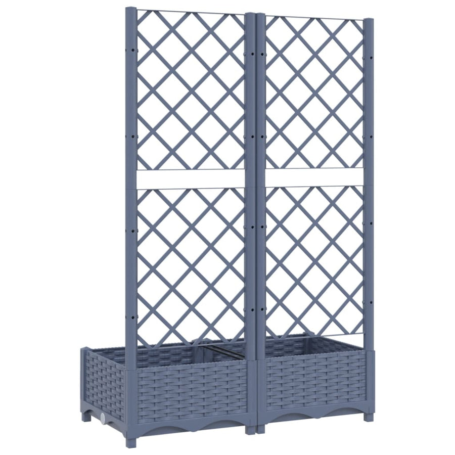 Plantenbak Met Latwerk 80X40X2,5 Cm Polypropeen 80 x 40 x 121.5 cm Donkergrijs