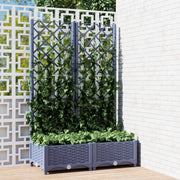Plantenbak met trellis 80x40x121,5 cm donkergrijs