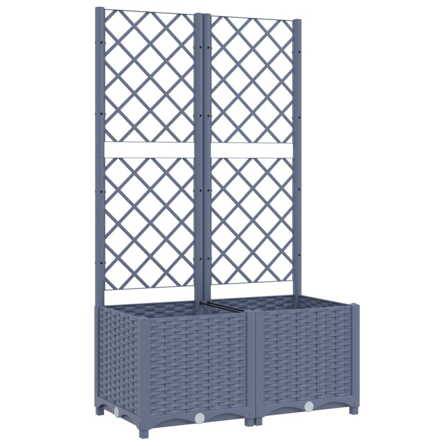Plantenbak Met Latwerk Polypropeen 80 x 40 x 136 cm Donkergrijs