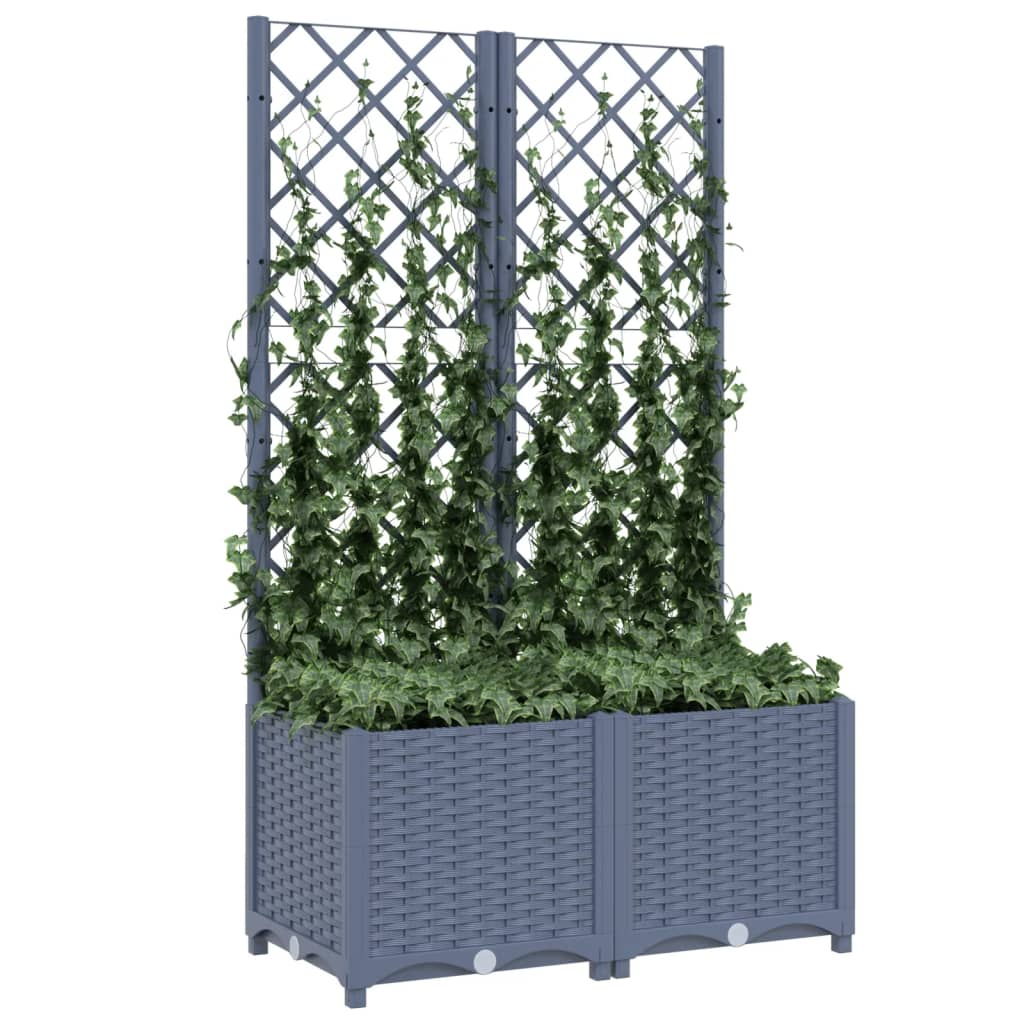 Plantenbak Met Latwerk Polypropeen 80 x 40 x 136 cm Donkergrijs