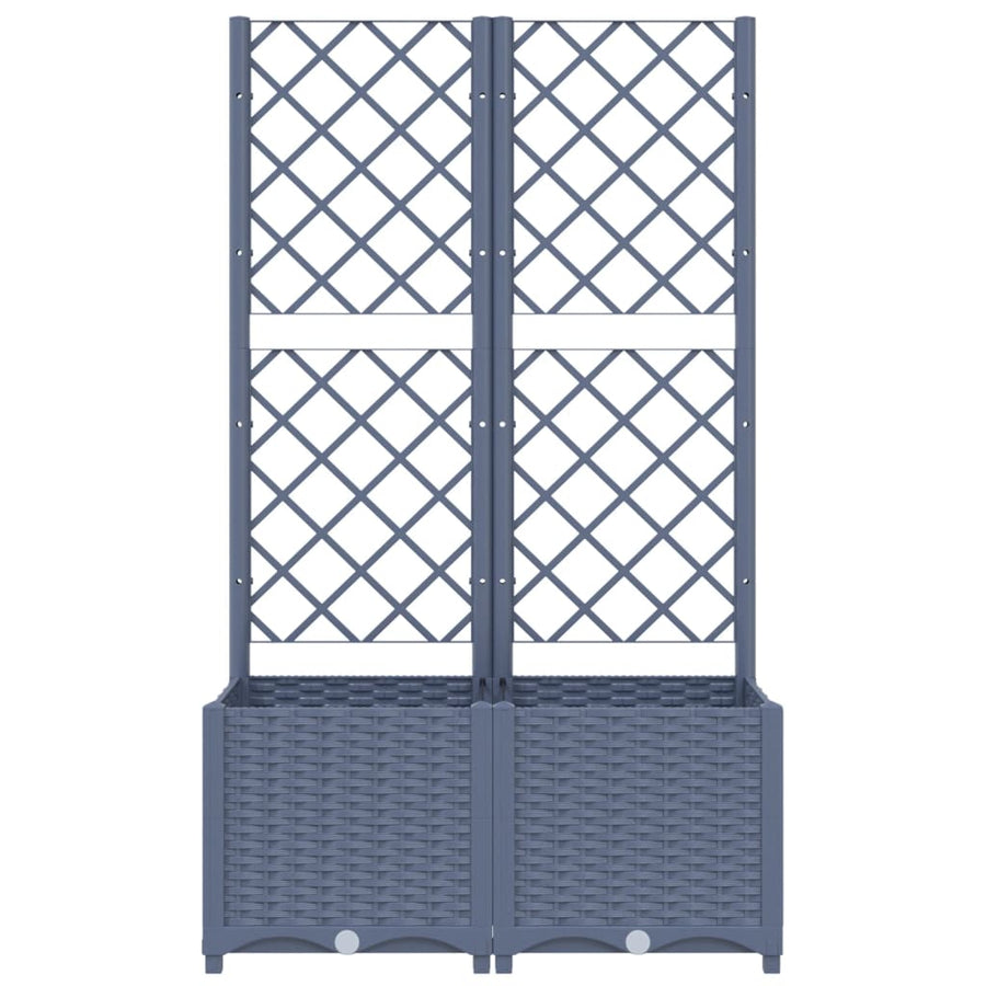Plantenbak Met Latwerk Polypropeen 80 x 40 x 136 cm Donkergrijs