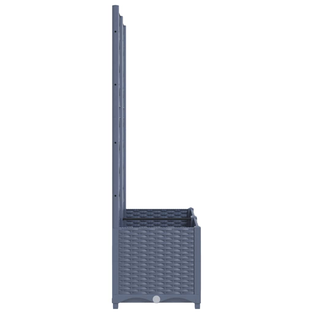 Plantenbak Met Latwerk Polypropeen 80 x 40 x 136 cm Donkergrijs