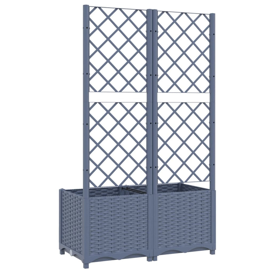 Plantenbak Met Latwerk Polypropeen 80 x 40 x 136 cm Donkergrijs