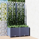 Plantenbak met trellis 80x40x136 cm donkergrijs PP