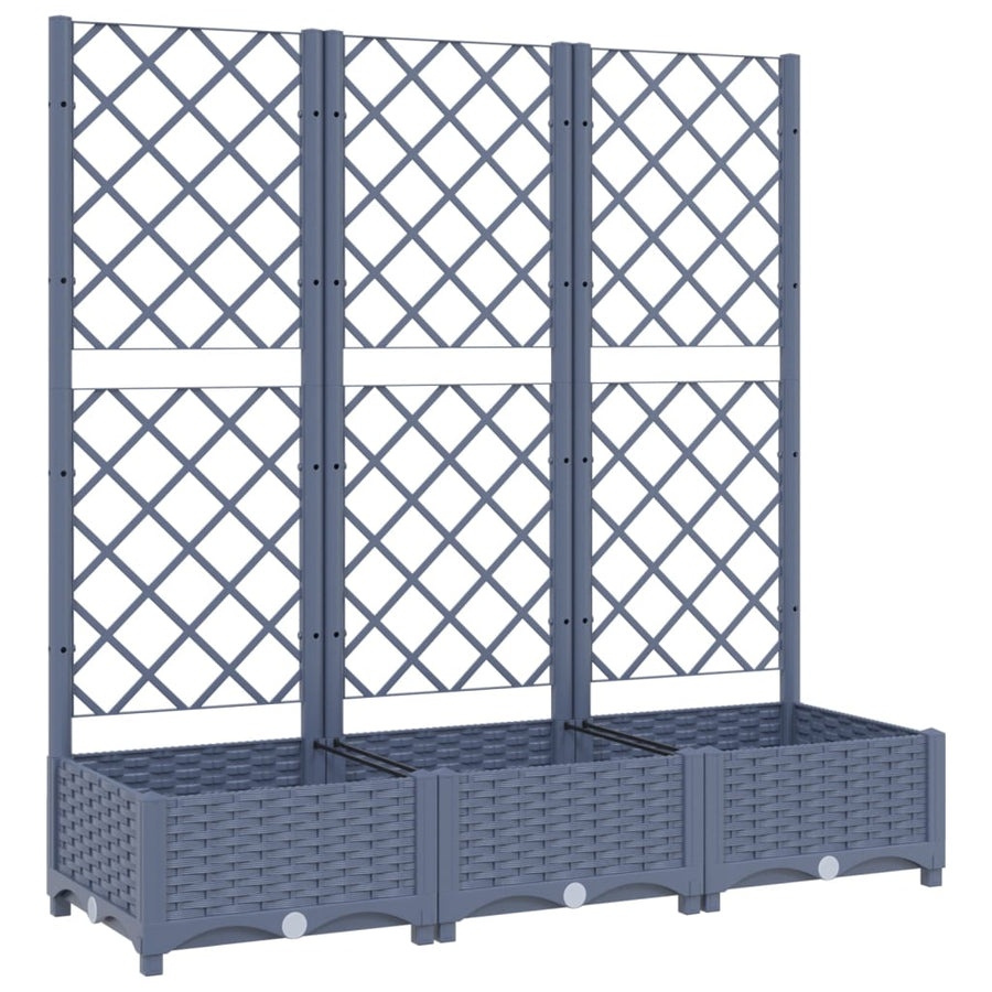 Plantenbak Met Latwerk 20X40X2,5 Cm Polypropeen 120 x 40 x 121.5 cm Donkergrijs