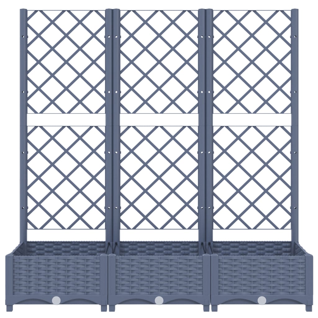 Plantenbak Met Latwerk 20X40X2,5 Cm Polypropeen 120 x 40 x 121.5 cm Donkergrijs