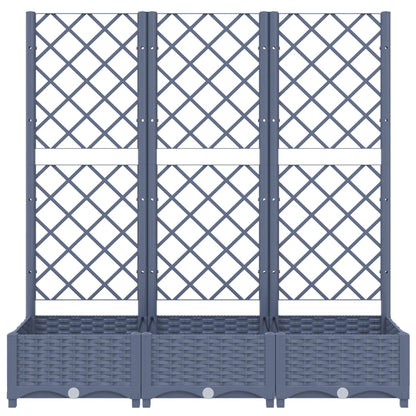 Plantenbak Met Latwerk 20X40X2,5 Cm Polypropeen 120 x 40 x 121.5 cm Donkergrijs