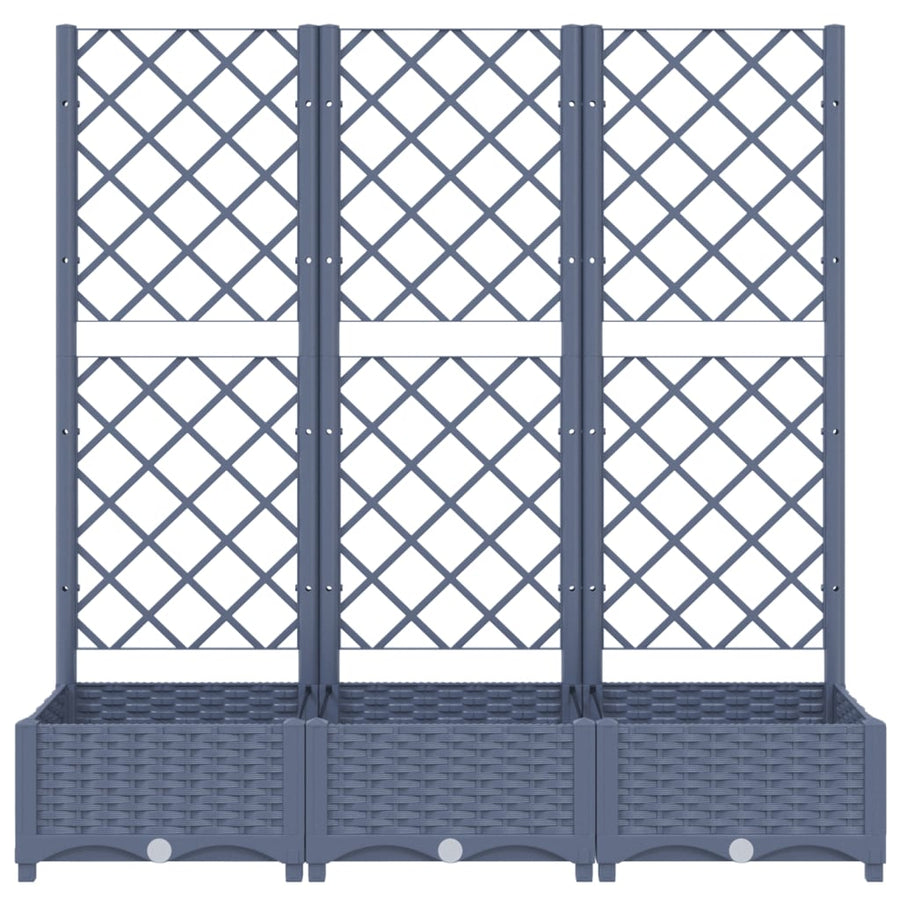 Plantenbak Met Latwerk 20X40X2,5 Cm Polypropeen 120 x 40 x 121.5 cm Donkergrijs