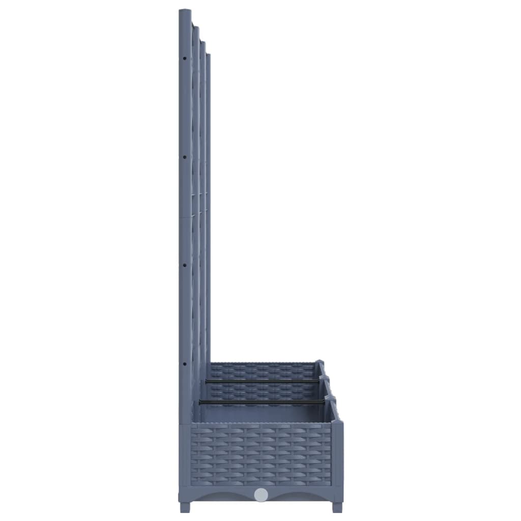 Plantenbak Met Latwerk 20X40X2,5 Cm Polypropeen 120 x 40 x 121.5 cm Donkergrijs