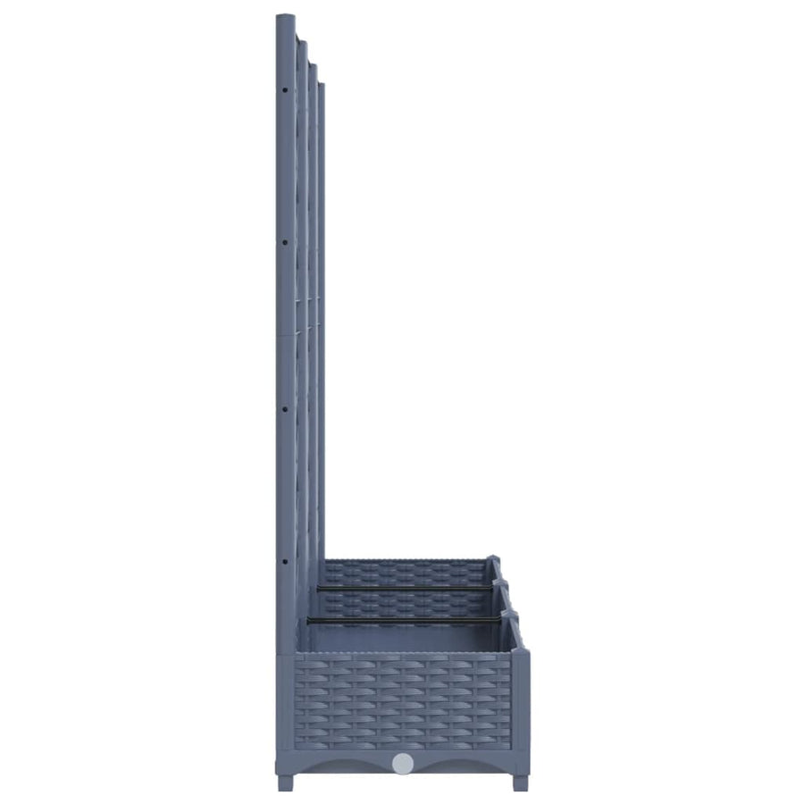 Plantenbak Met Latwerk 20X40X2,5 Cm Polypropeen 120 x 40 x 121.5 cm Donkergrijs