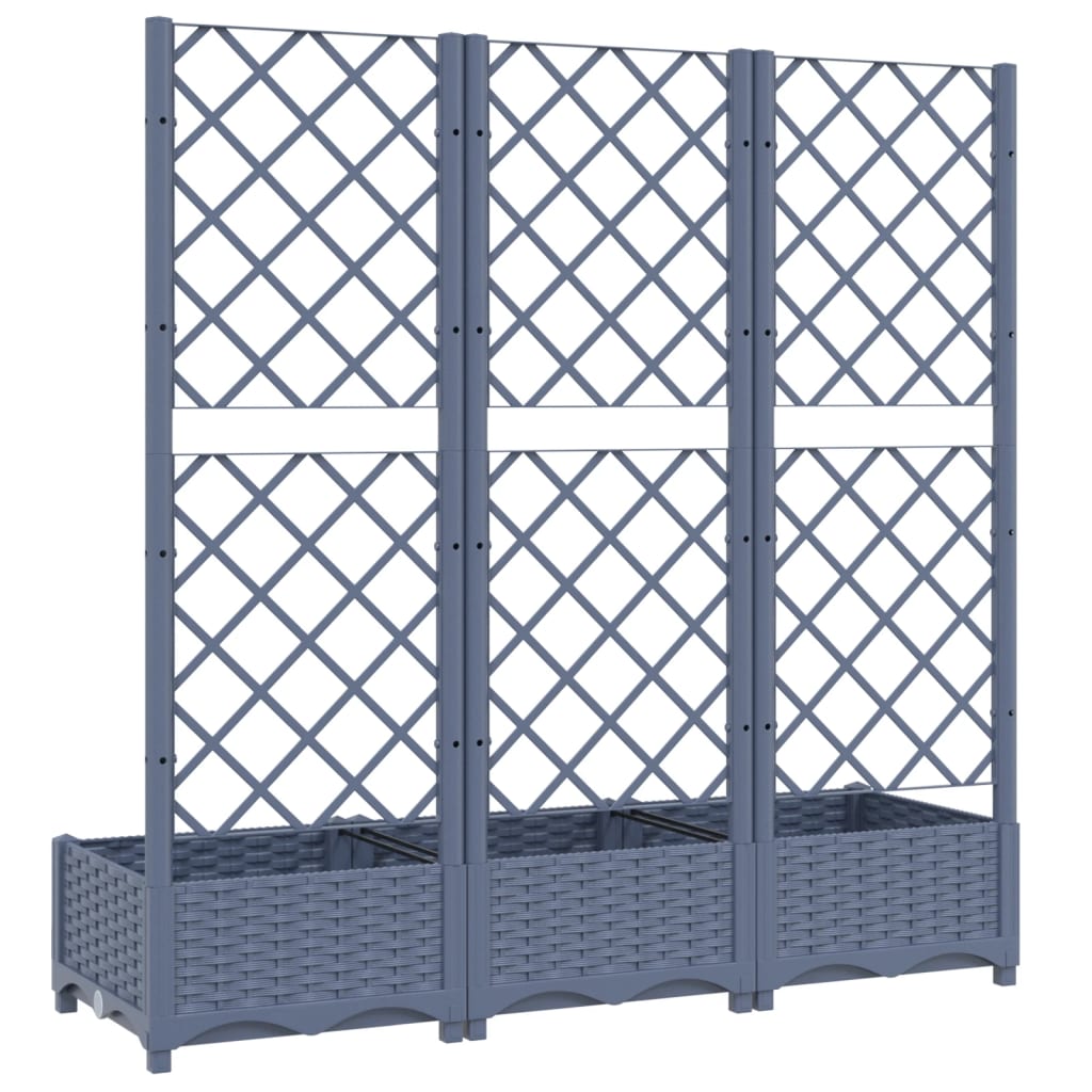 Plantenbak Met Latwerk 20X40X2,5 Cm Polypropeen 120 x 40 x 121.5 cm Donkergrijs