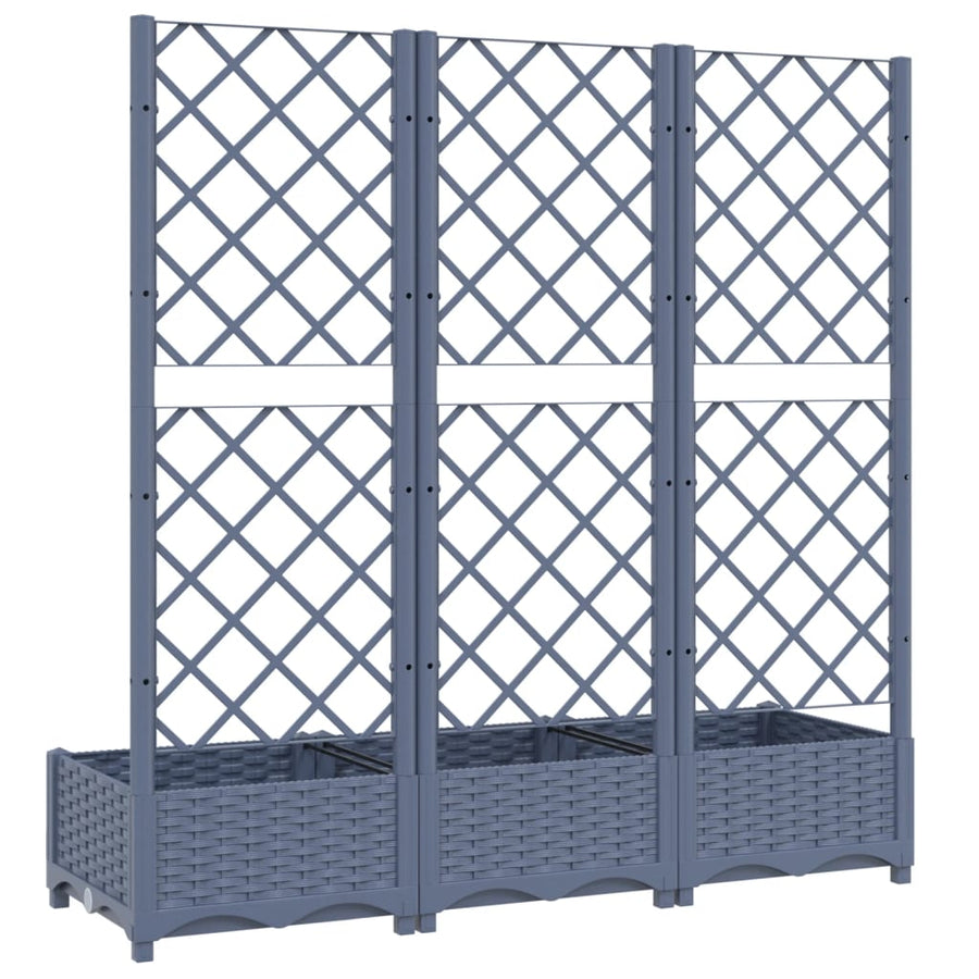 Plantenbak Met Latwerk 20X40X2,5 Cm Polypropeen 120 x 40 x 121.5 cm Donkergrijs