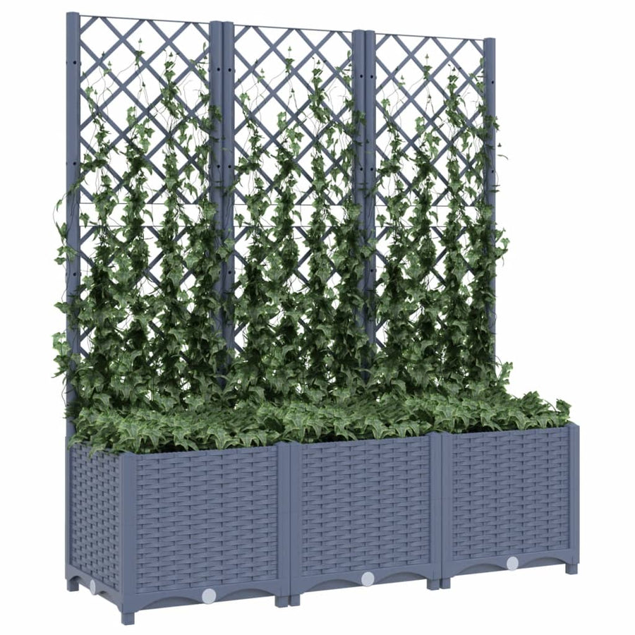 Plantenbak Met Latwerk Polypropeen 120 x 40 x 136 cm Donkergrijs