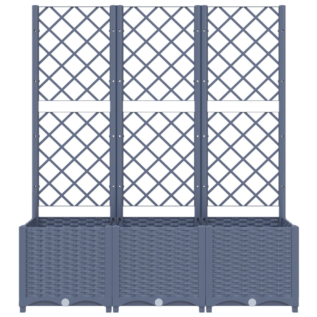 Plantenbak Met Latwerk Polypropeen 120 x 40 x 136 cm Donkergrijs