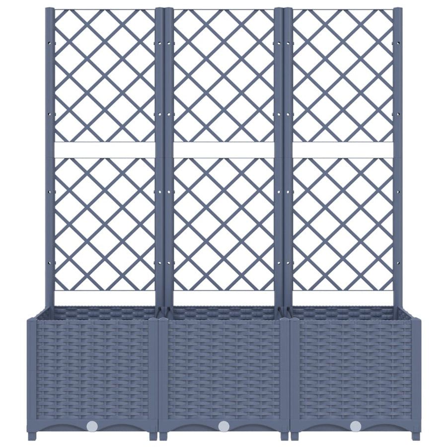 Plantenbak Met Latwerk Polypropeen 120 x 40 x 136 cm Donkergrijs